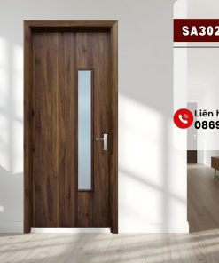 Cửa composite ô kính, ô chớp hiện đại, bền đẹp, mã SA302 M33