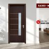 Cửa composite SA303 M20 với ô kính, ô chớp bền đẹp hiện đại.