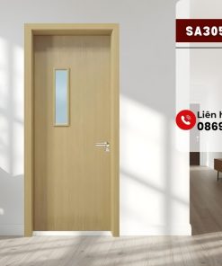 Cửa Composite SA305 M12 với ô kính & ô chớp tinh tế, bền đẹp
