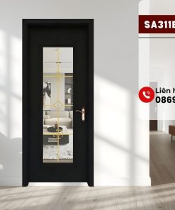 Cửa Composite SA311E-M45 | Ô kính và ô chớp sang trọng